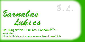 barnabas lukics business card